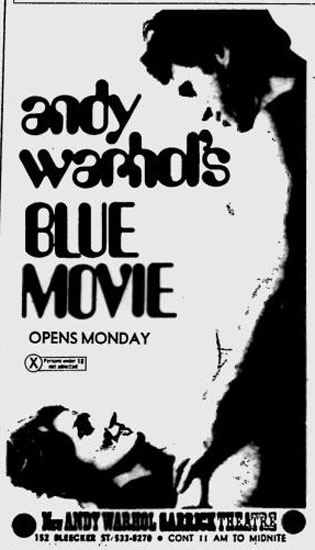 Andy Warhol's Blue Movie opens at the New Andy Warhol Garrick Theater