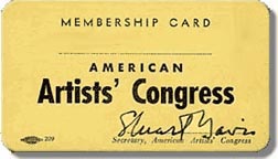 Stuart Davis membership card