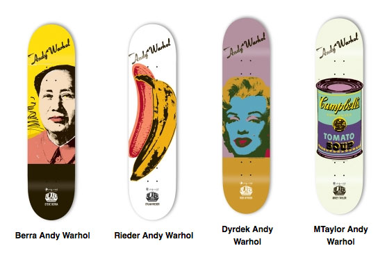Andy Warhol skateboard decks