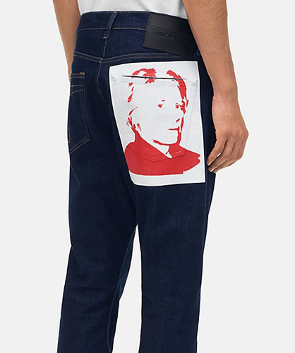 Calvin Klein jeans with Warhol self-portrait