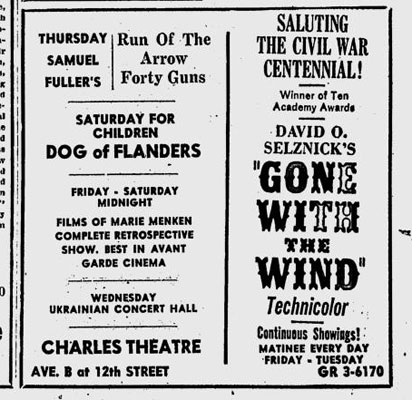 Ad for Charles Theatre