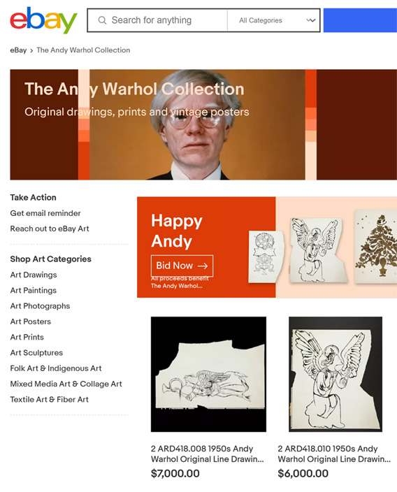 Andy Warhol Collection on Ebay