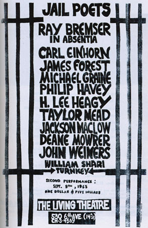 Jail Poets flyer - Living Theatre