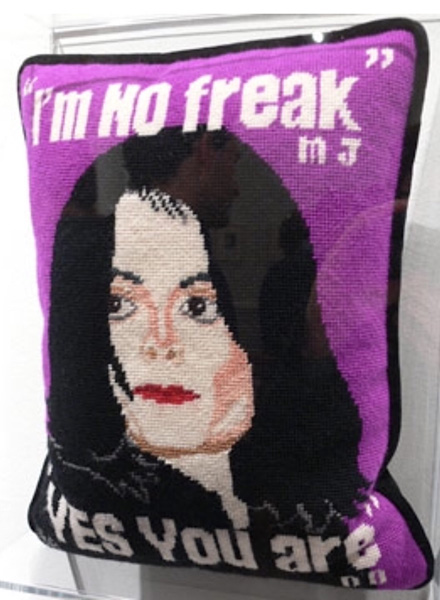 Michael Jackson cushion by Andy Warhol superstar Brigid Berlin