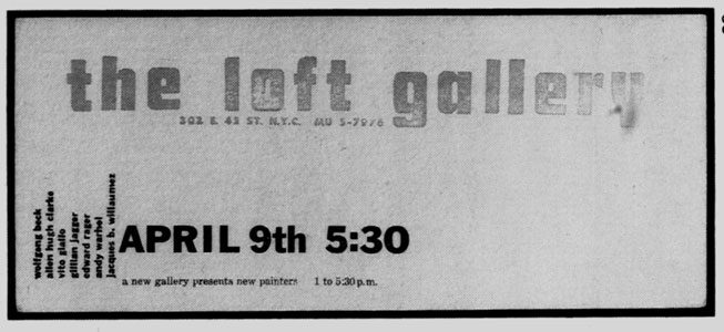andy warhol exhibition at the loft flyer