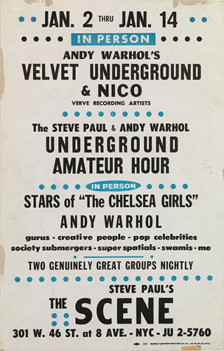 Velvet Underground and Nico at The Scene poster